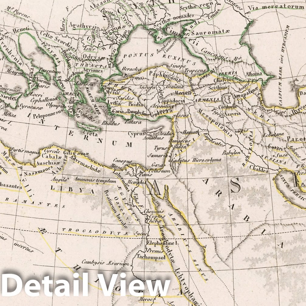 Geography of Herodotus, 1812 - Historical Map Print