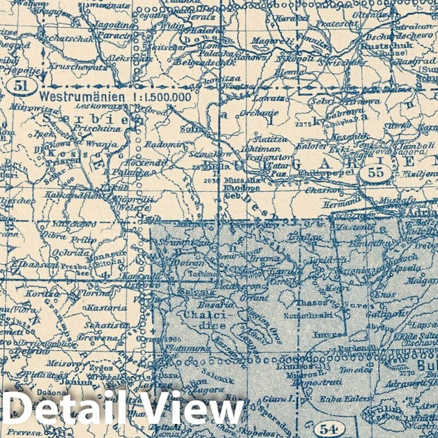 Aegean Sea, 1925 - Historical Map Print from Stieler's Atlas