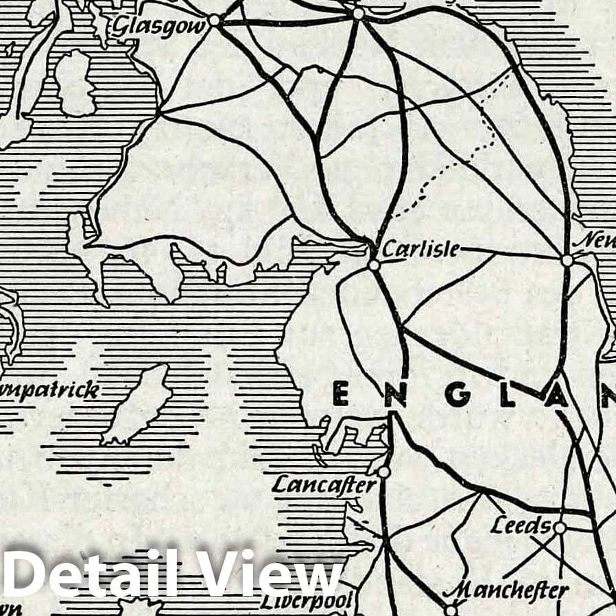 World War II: Great Britain - Railroad Map, 1941 - Historical Map Print