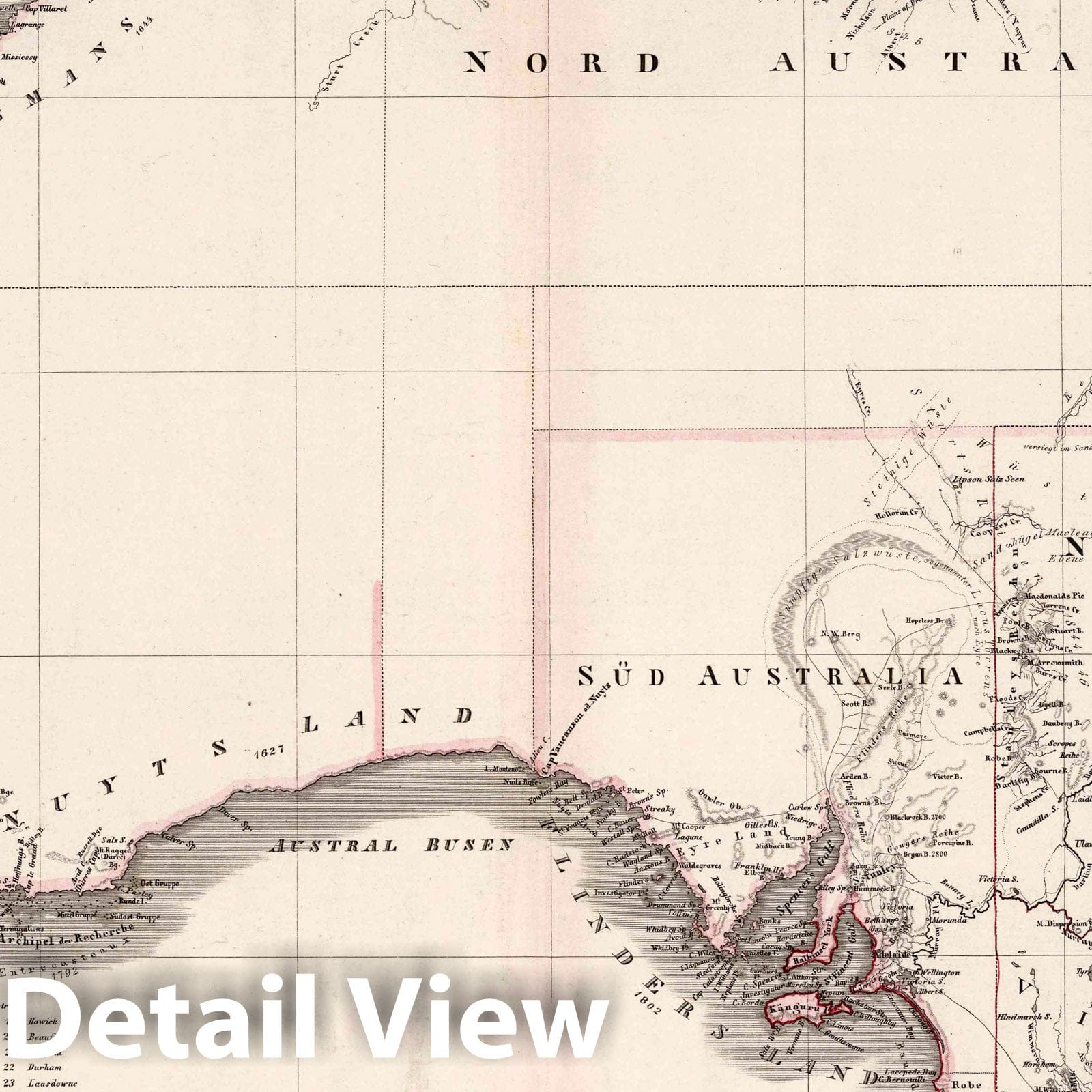 Australia - Road Map, 1858 - Historical Map Print