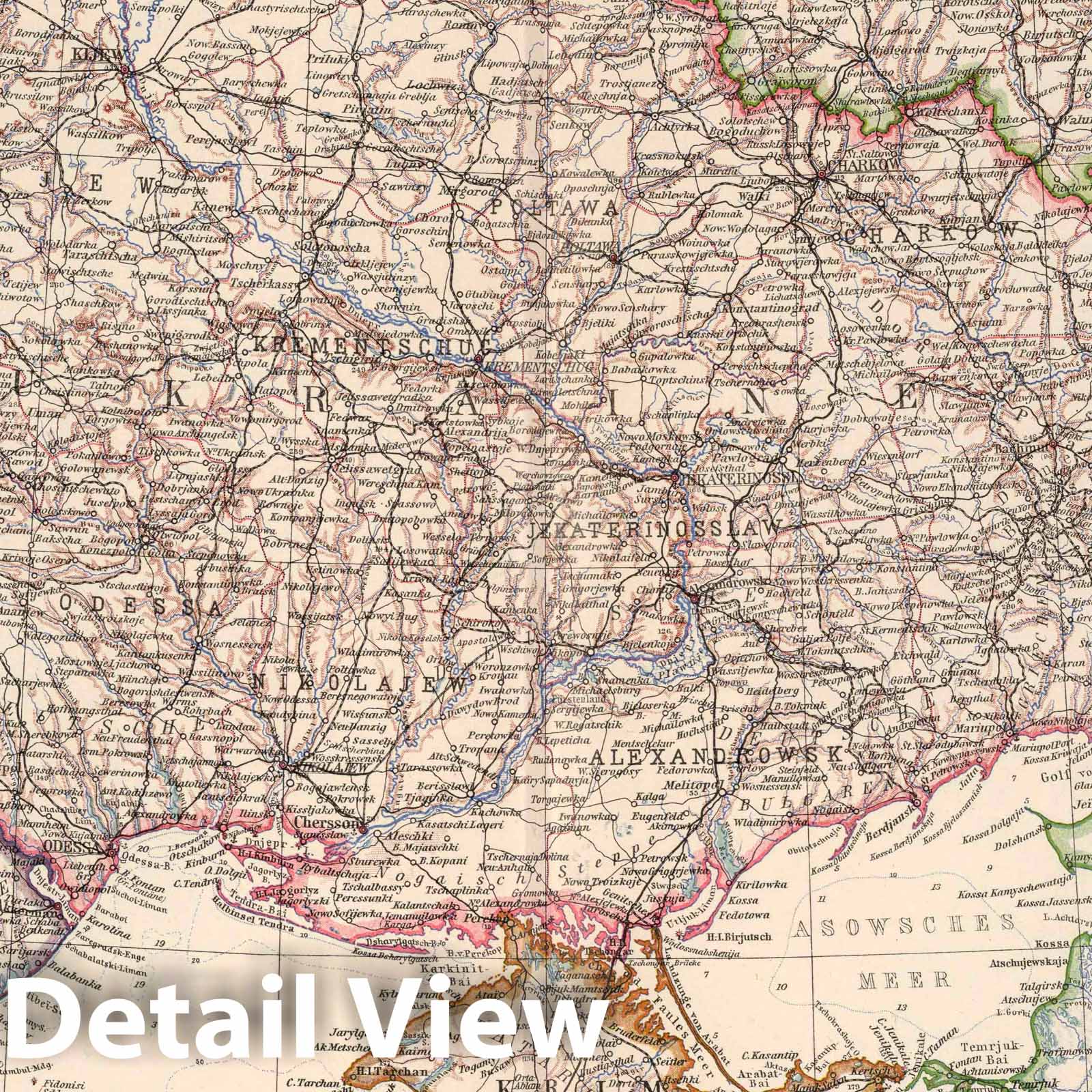 Ukraine, 1925 - Historical Map Print from Stieler's Atlas
