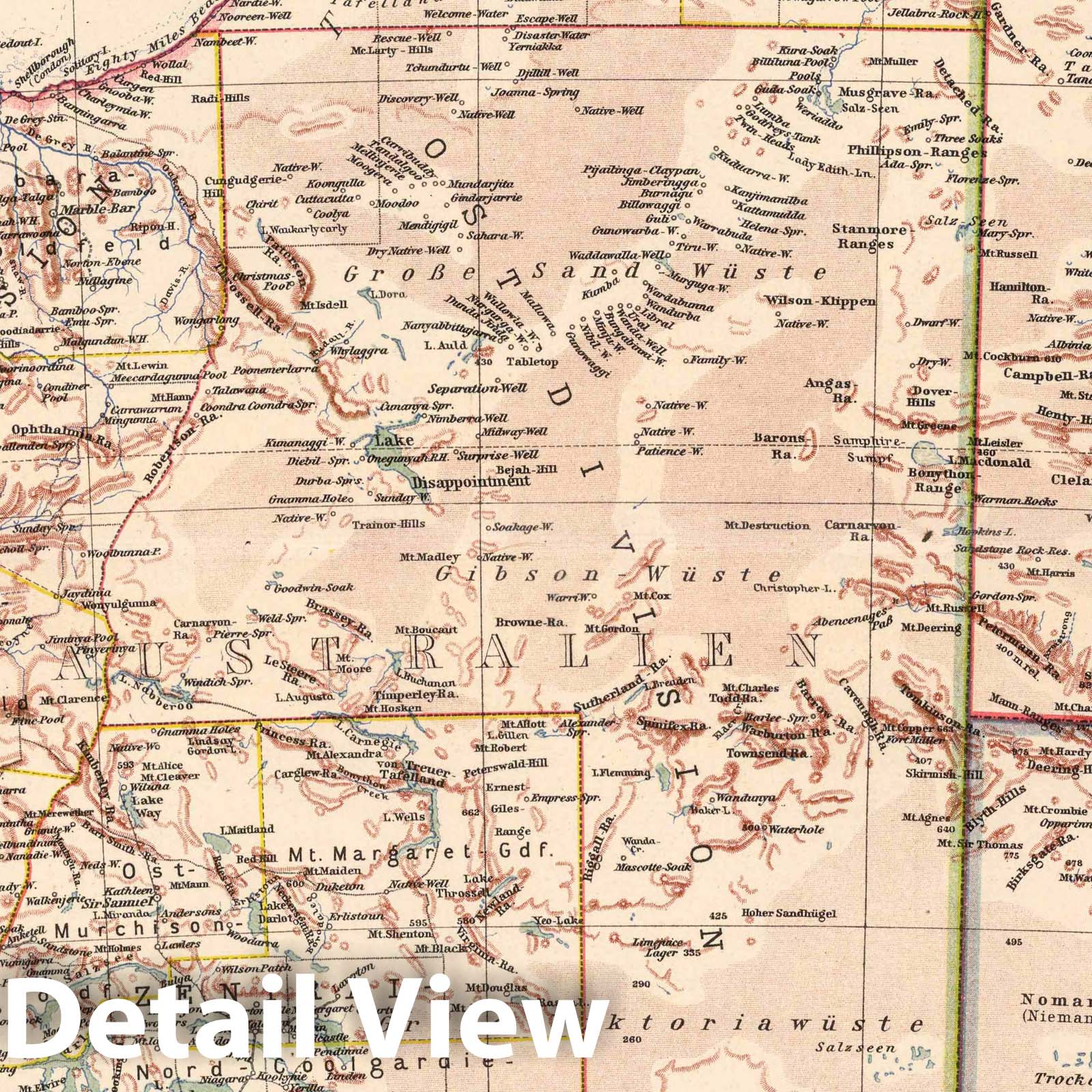 Western Australia, 1925 - Historical Map Print from Stieler's Atlas