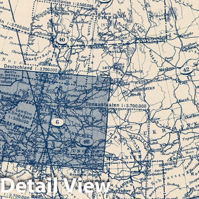 Germany, 1925 - Stieler's Atlas Index Map Print