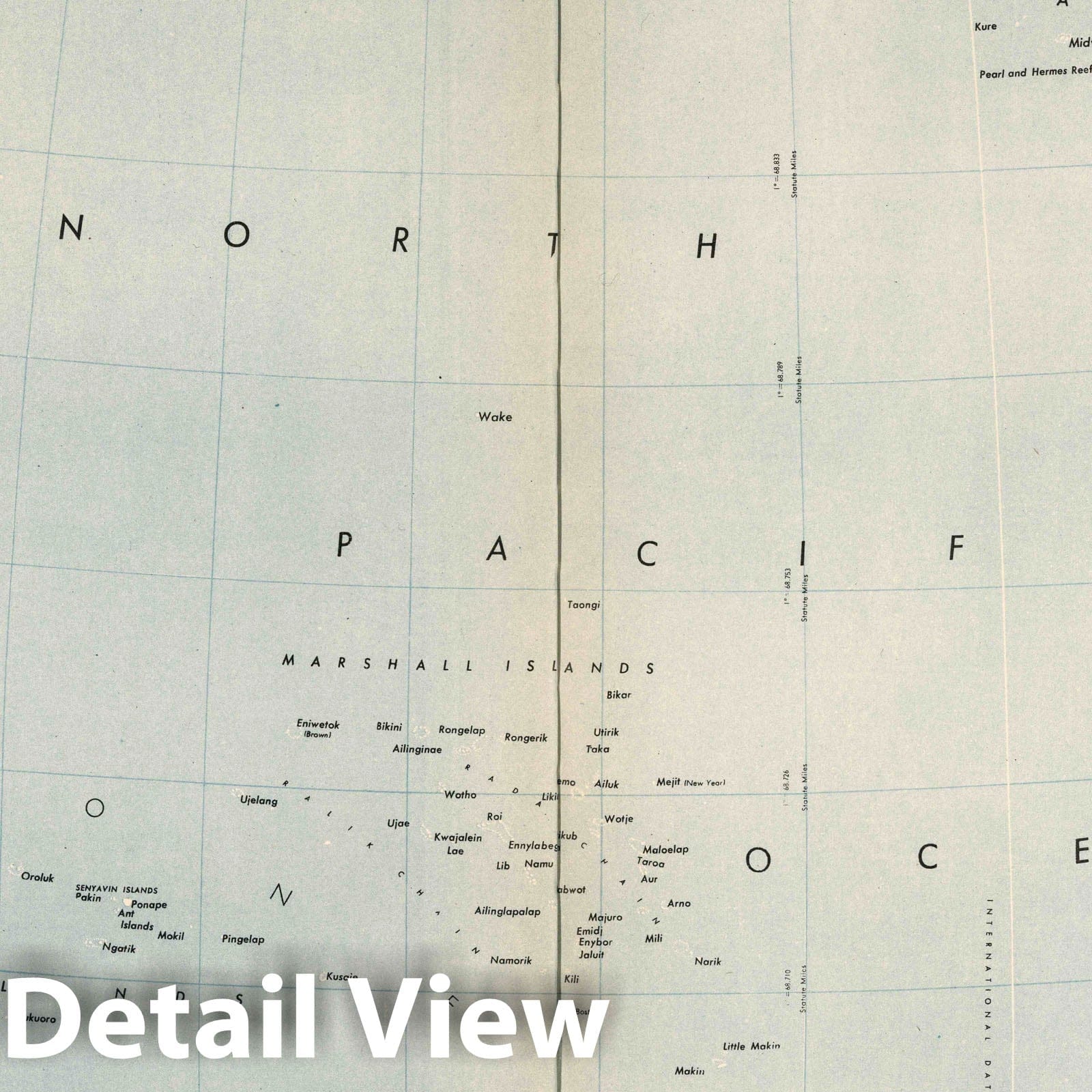 World War II: Pacific Theater - Military Map, 1944 - Historical Map Print