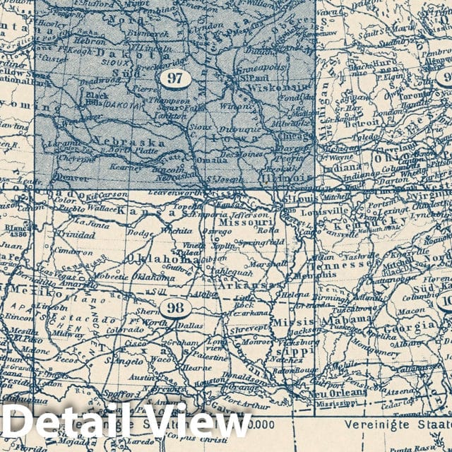 United States, 1925 - Stieler's Atlas Historical Map Print