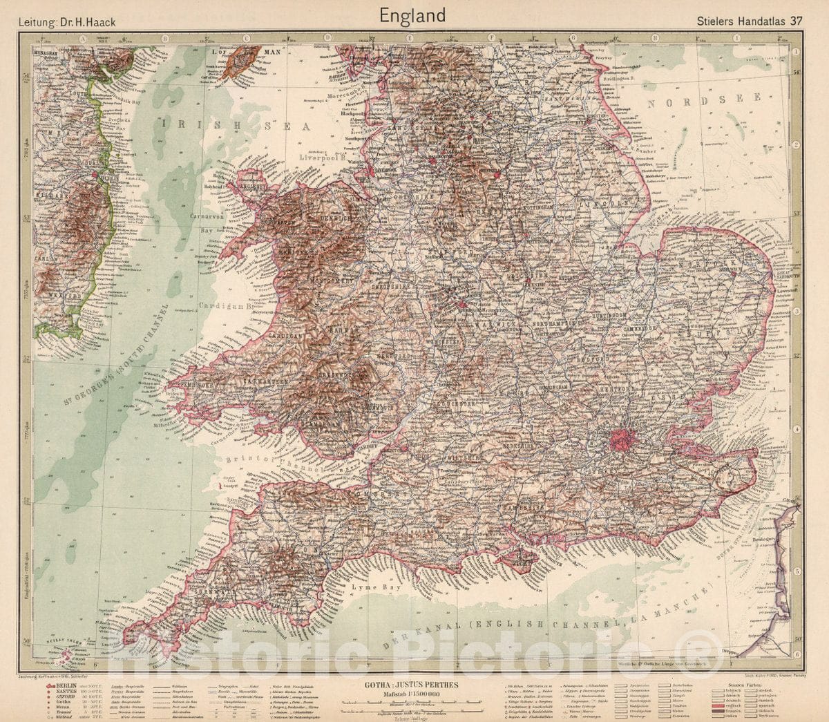 Historic Map : 37. England, 1925 Atlas - Vintage Wall Art