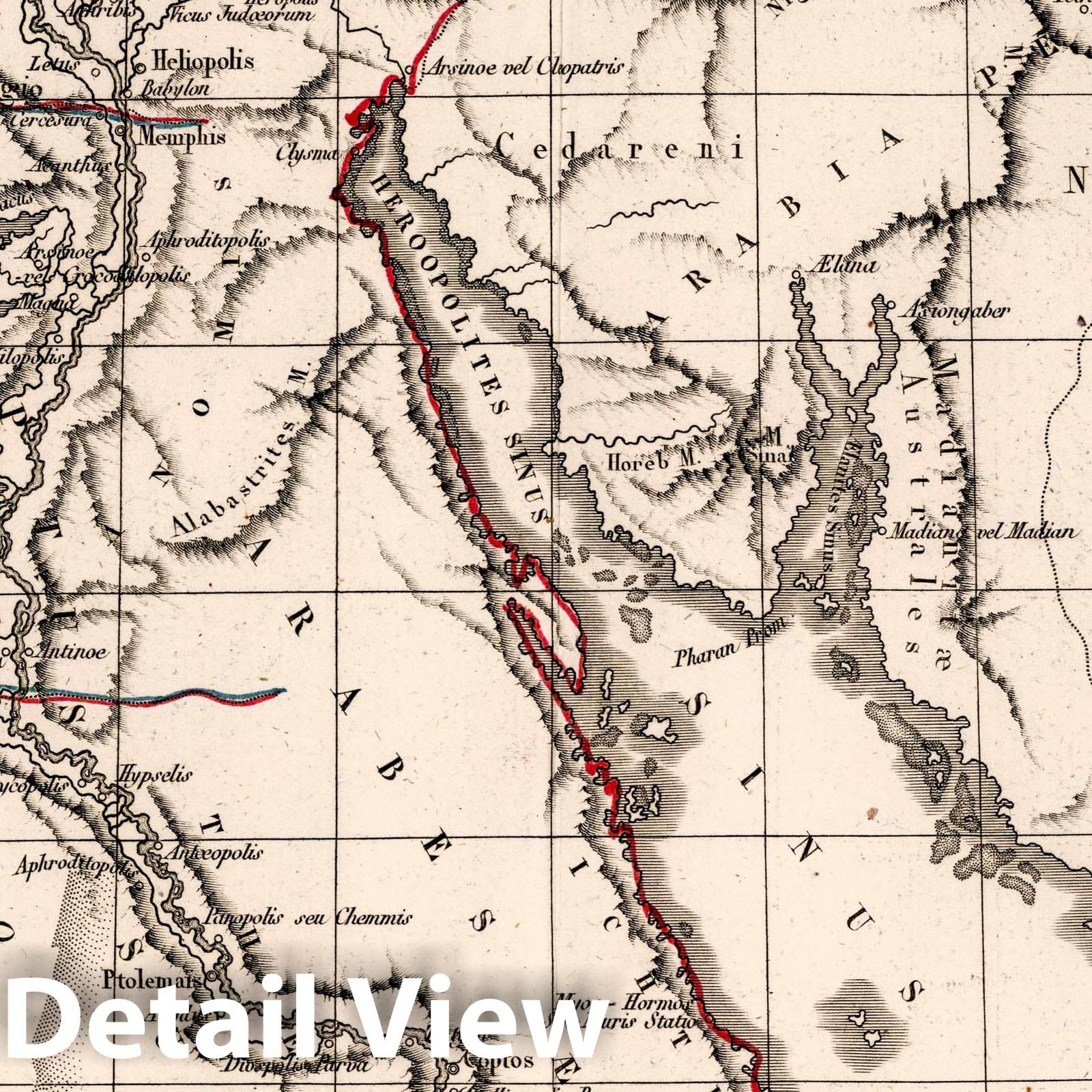 Ancient Egypt, 1825 - Historical Map Print from Delamarche Atlas