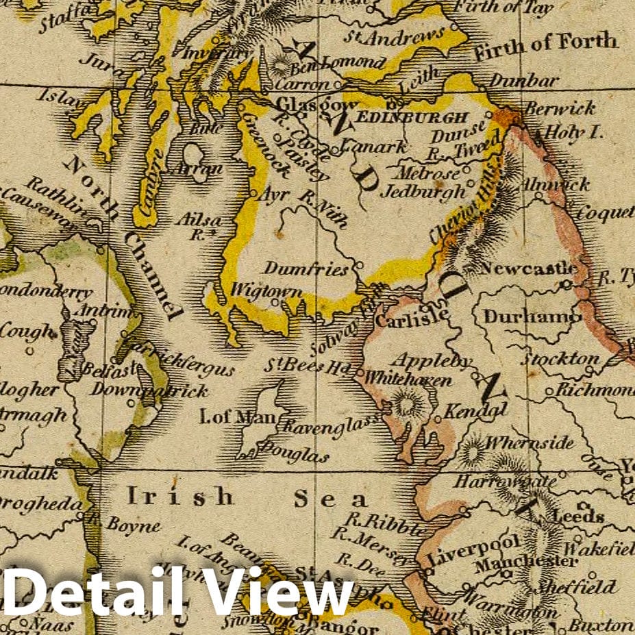 Historic Map : British Isles. (with) Shetland Isles. (Boston: Hilliard, Gray, Little and Wilkins, 1826), 1826 Atlas - Vintage Wall Art
