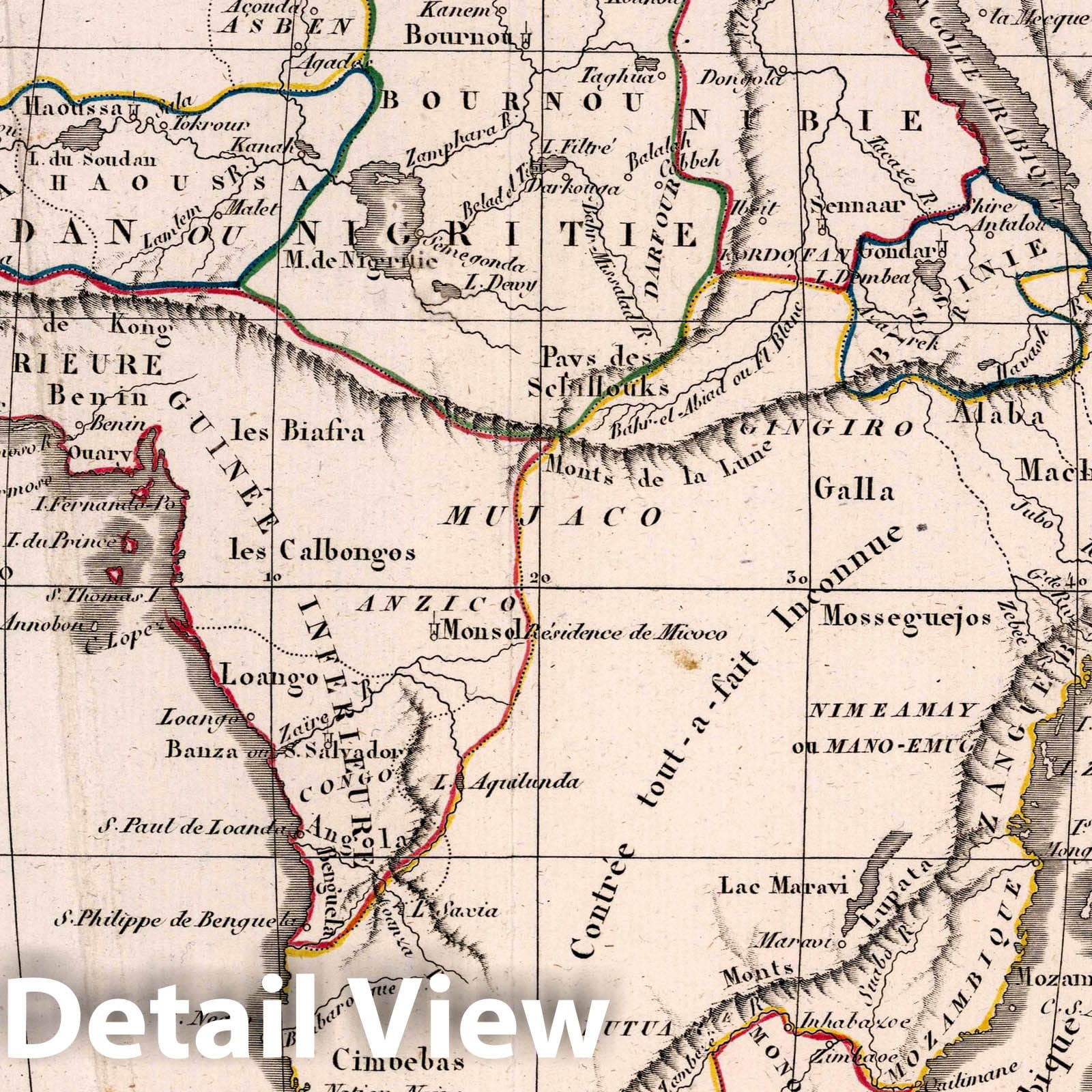 Africa, 1824 - Historical Map Print from Delamarche Atlas