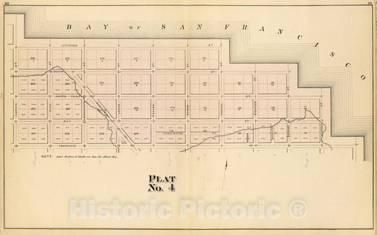 Historic Map : Plat four (San Francisco), 1876, Vintage Wall Decor