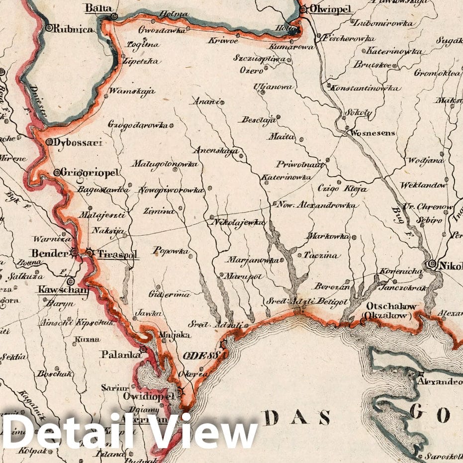 Kherson and Bessarabia, 1829 - Historical Map Print