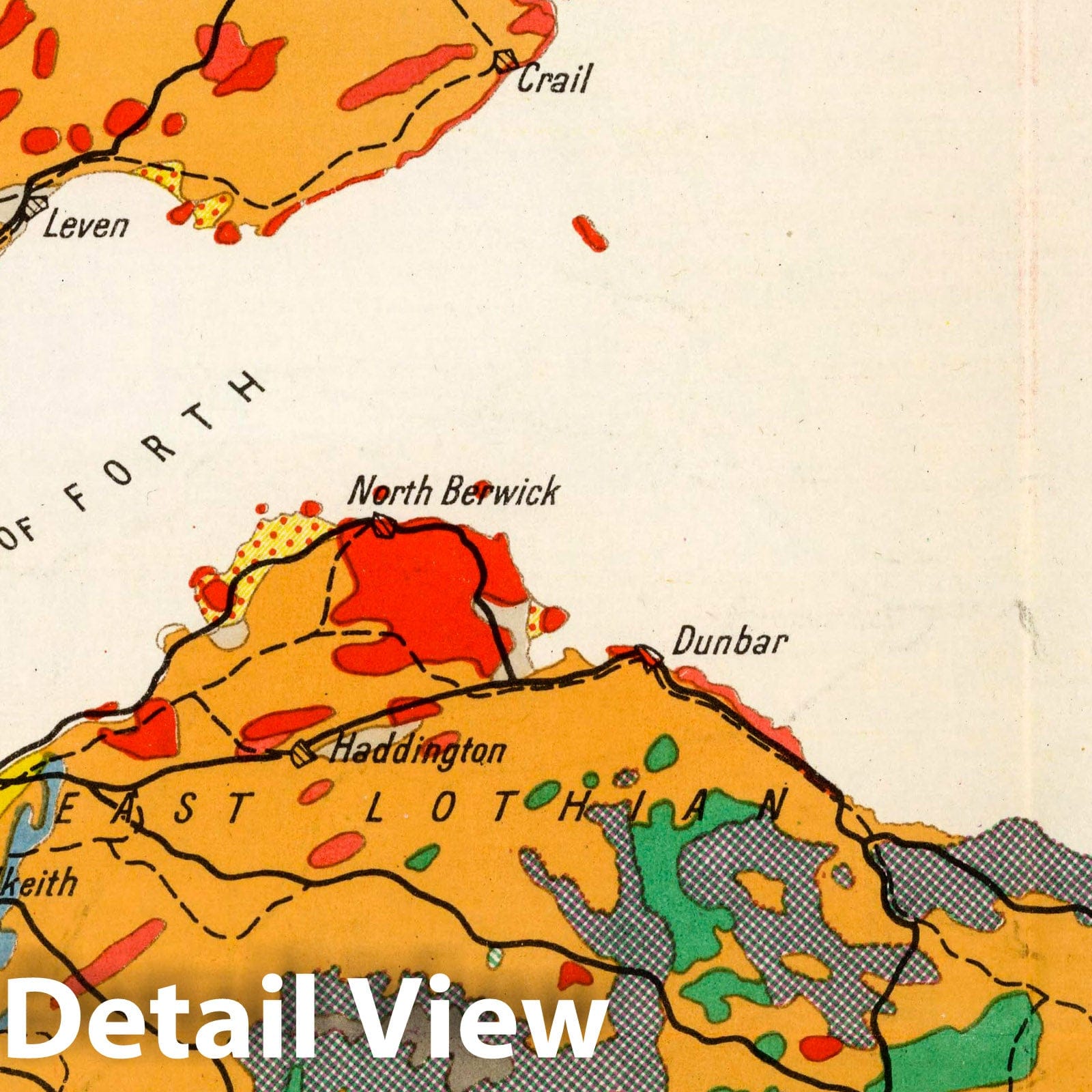World War II: East Coast of England, Northern Portion - Railroad Map, 1940