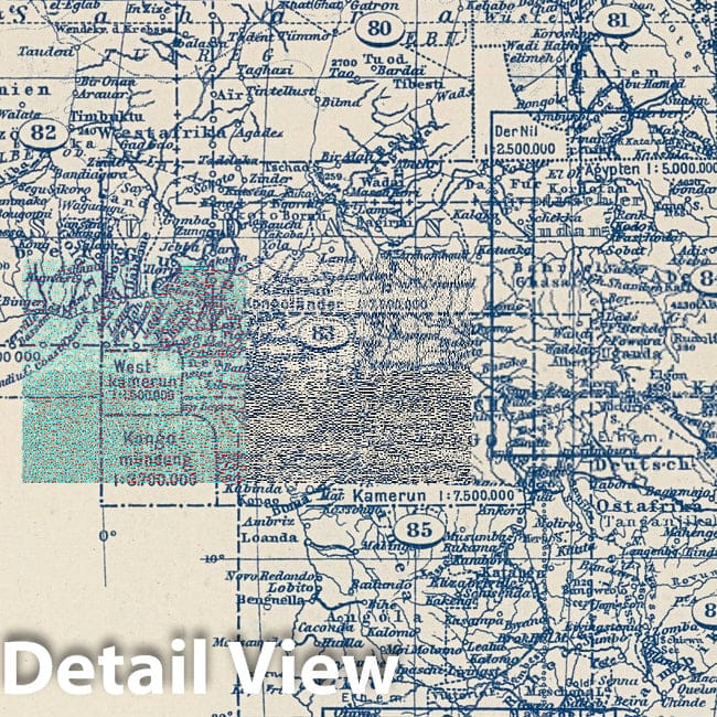 Africa, 1925 - Stieler's Atlas Historical Map Print