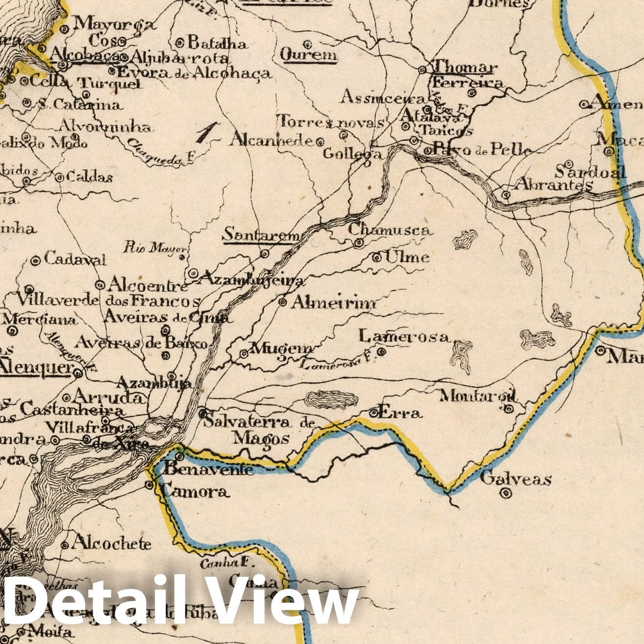 Estremadura - Boundary Map, 1825 - Historical Map Print