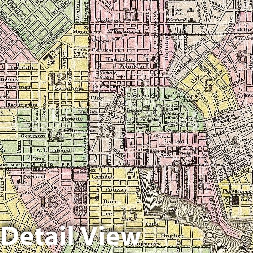 Baltimore, Maryland - Railroad Map, 1890 - Historical City Plan Print