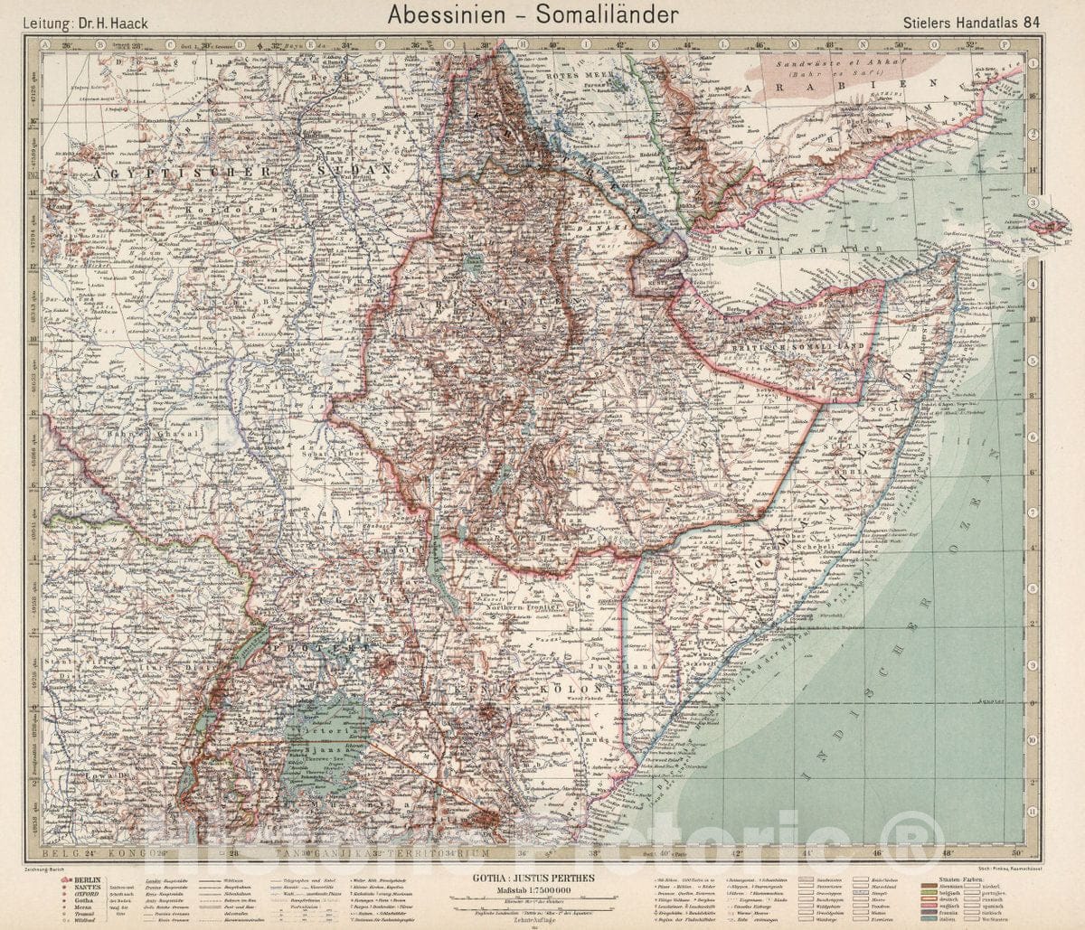 Historic Map : Ethiopia, 84. Somalilander. The Somali-Lands, 1925 Atlas , Vintage Wall Art