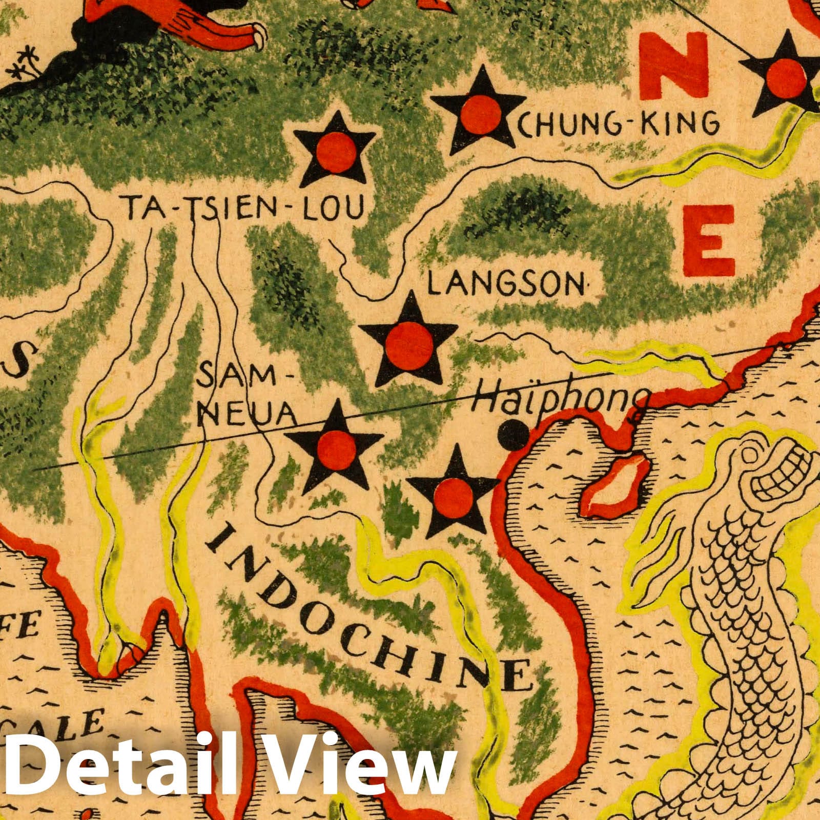 China - Pictorial Map, 1931 - Historical Map Print