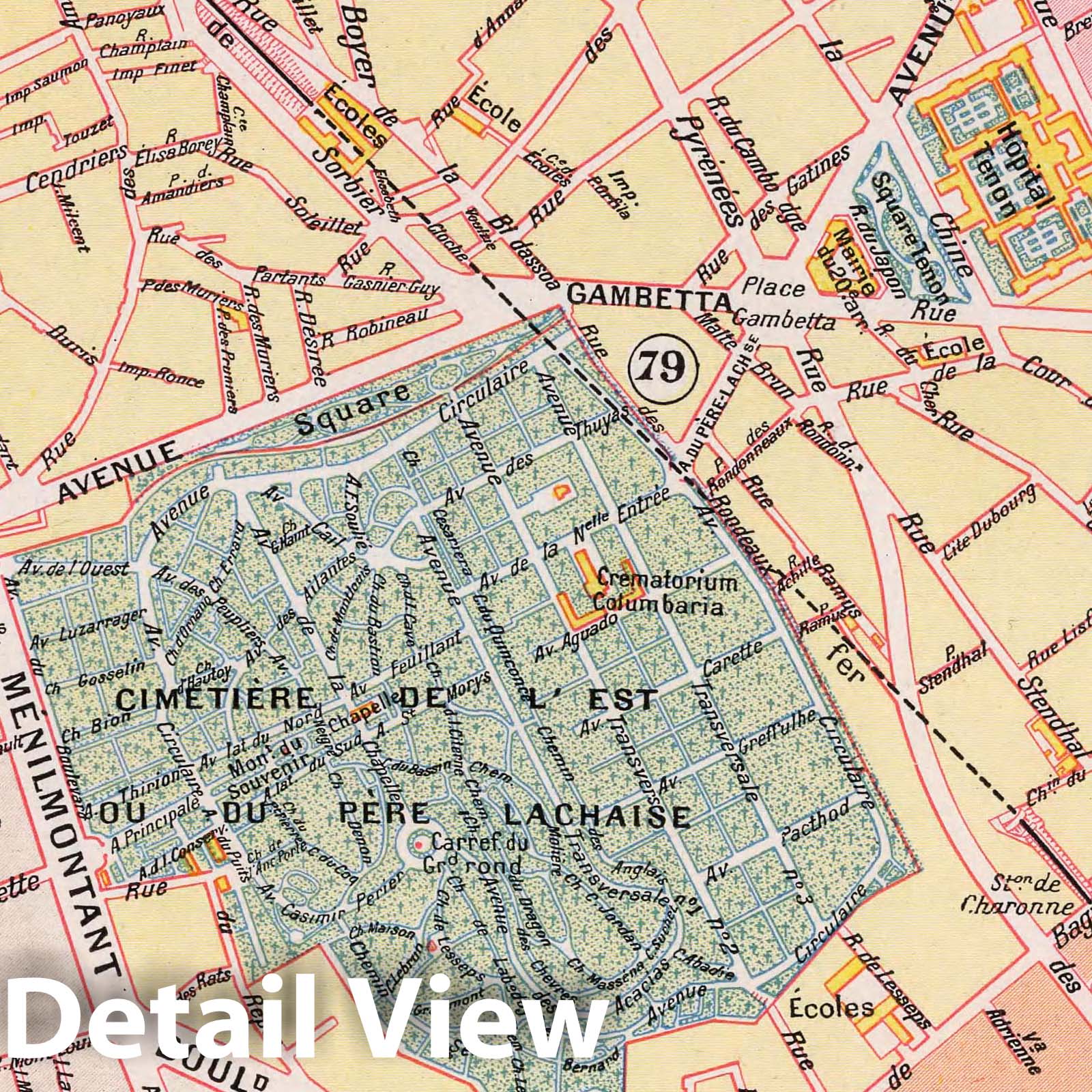 Paris, 20th Arrondissement, 1900 - Historical Map Print