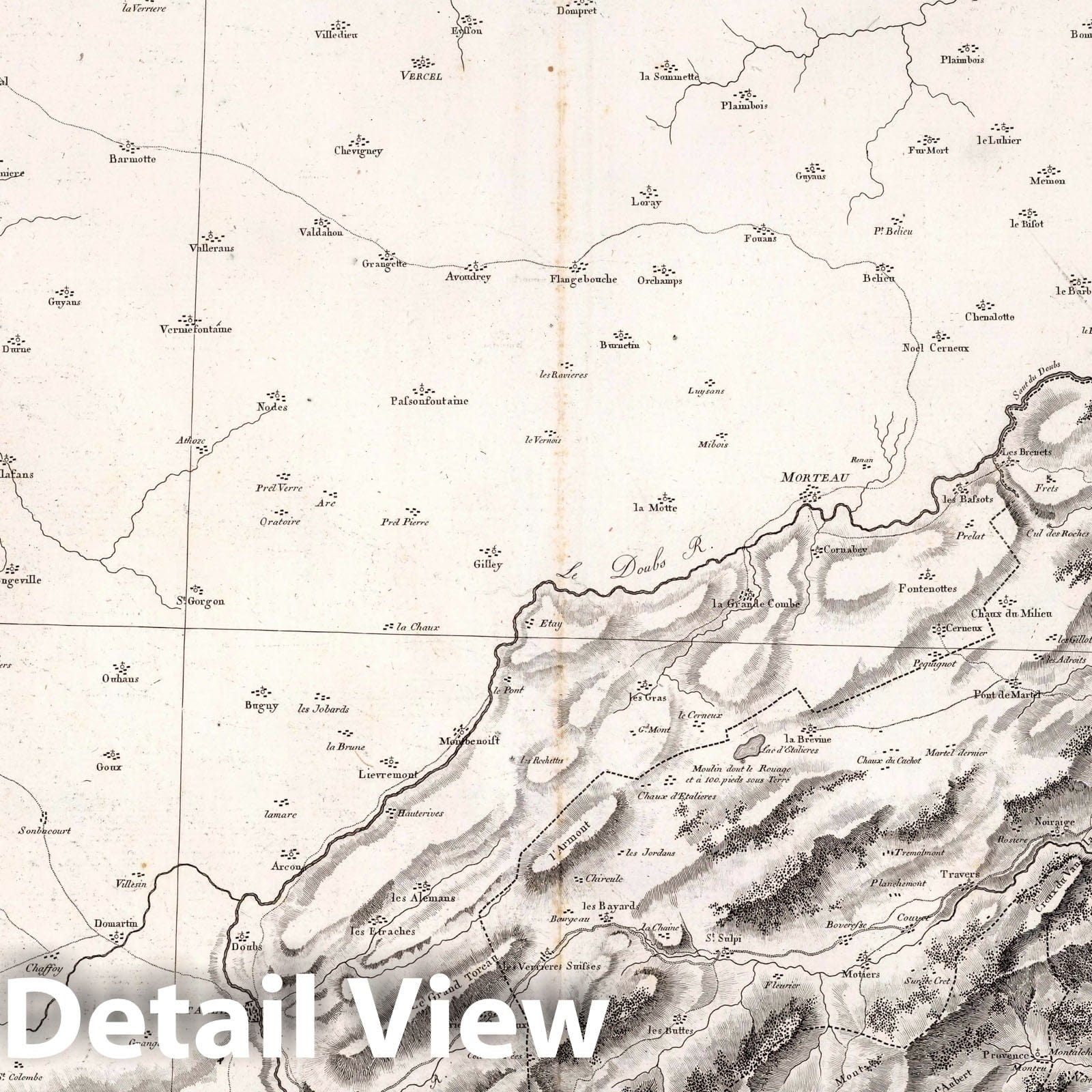 Neuchatel, Leman, and Fribourg, Switzerland - Survey Map, 1802