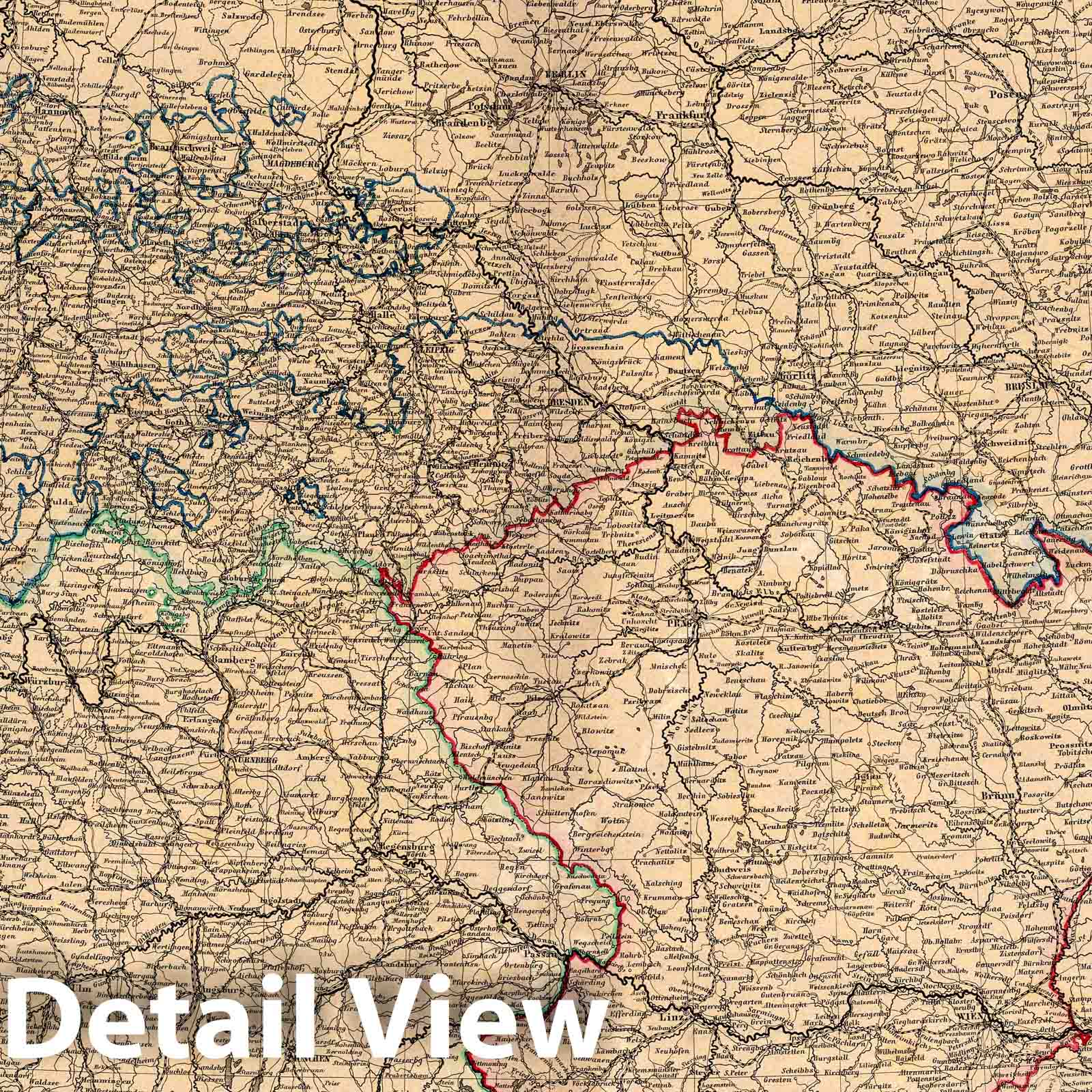 Germany - Railroad Map, 1866 - Historical Map Print