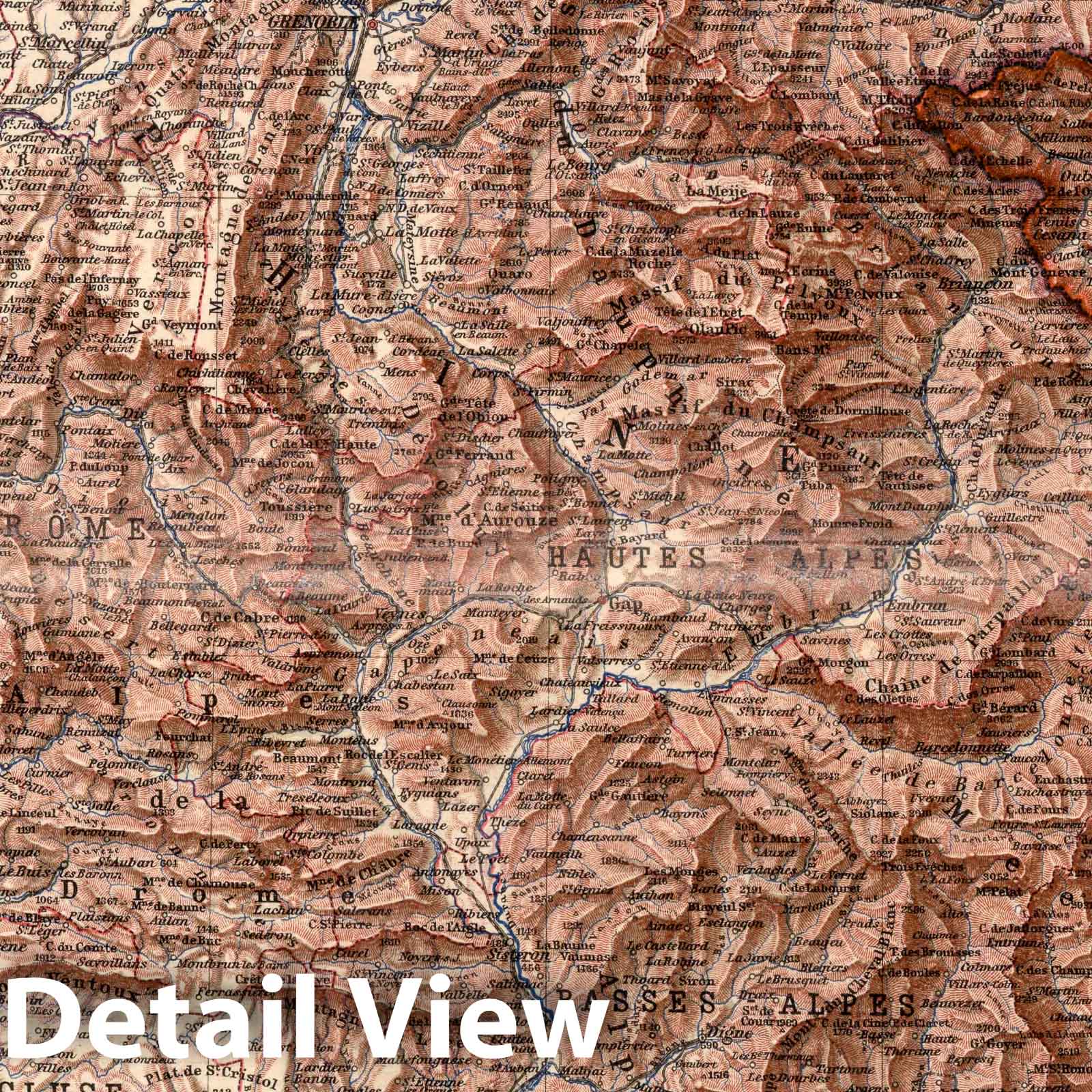 Western Alps - Plate No. 31, 1925 - Stieler's Atlas Map Print