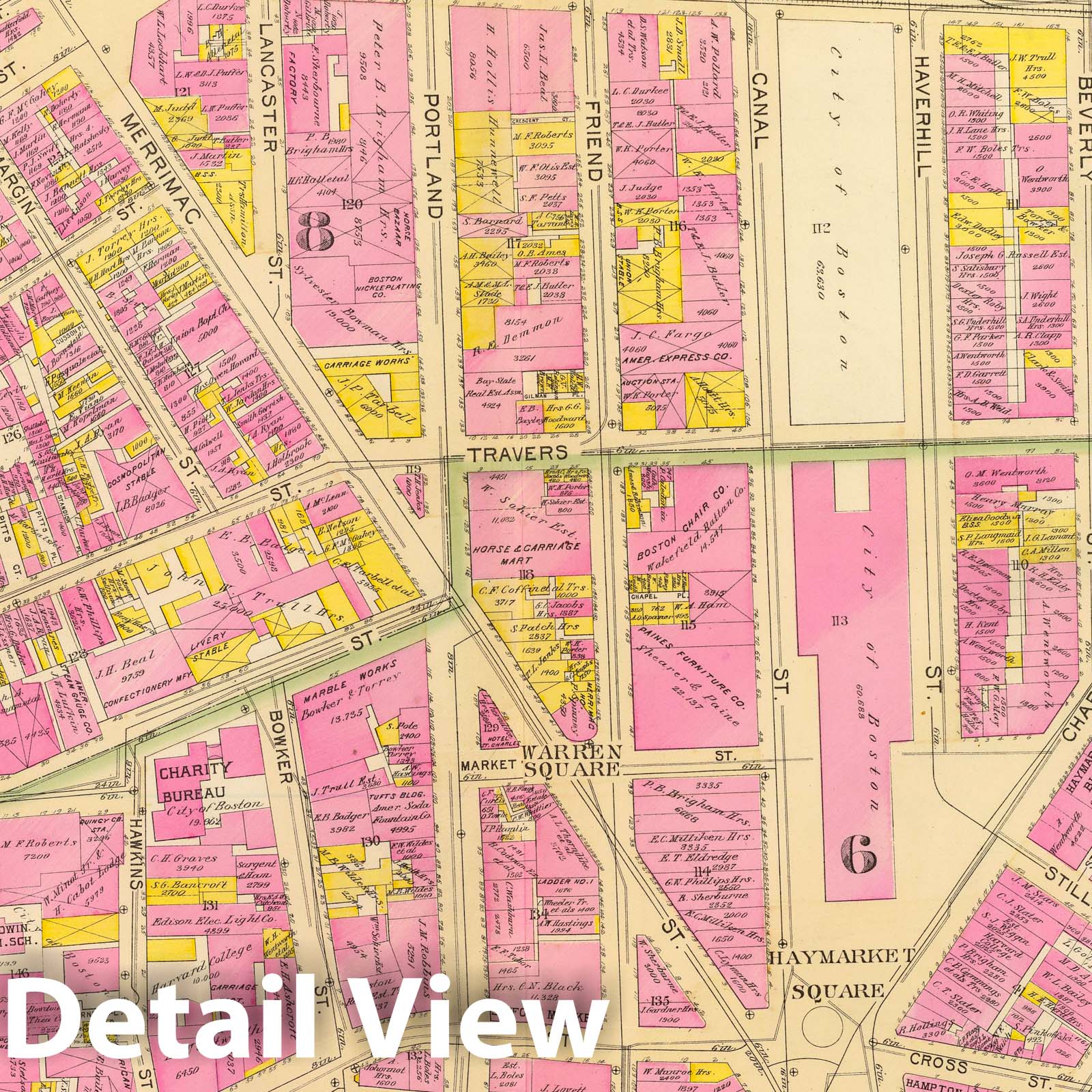Boston, Massachusetts - Wards 6 and 8, 1895 - Historical Map Print