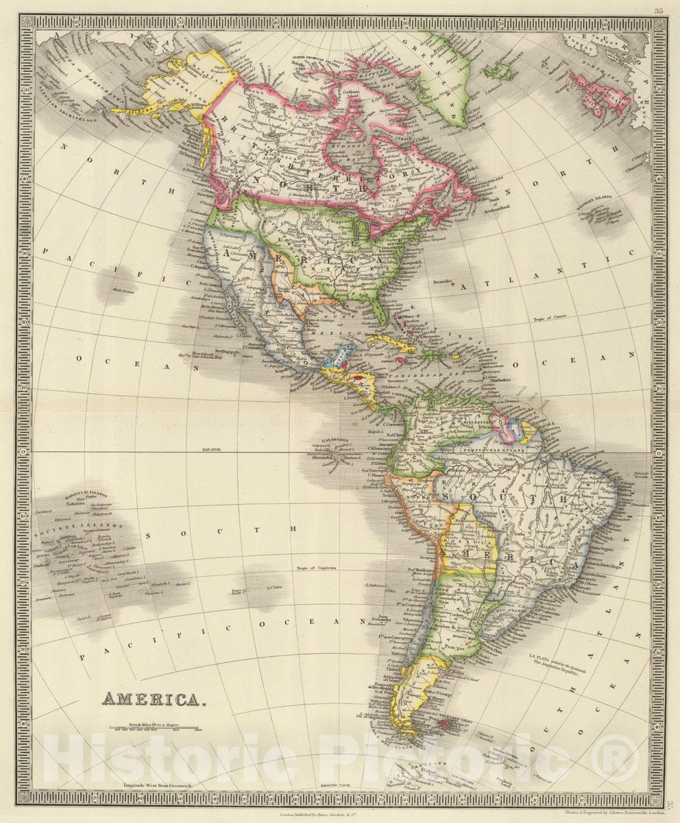 Historic Map : 1844 America. - Vintage Wall Art