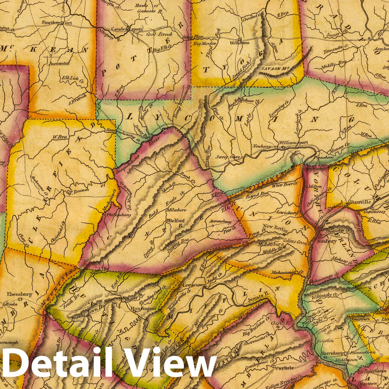 Pennsylvania - Road Map, 1822 - Historical Map Print