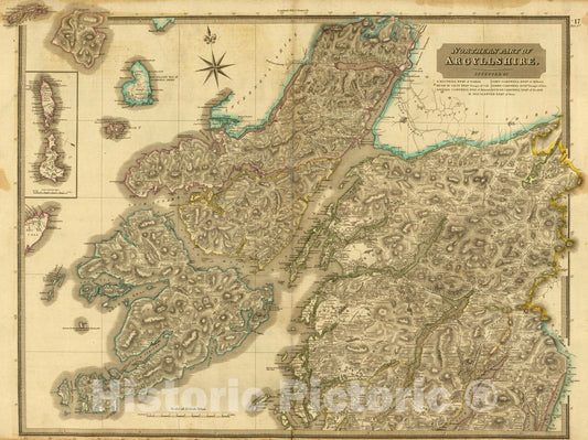 Historic Map : 1832 Argyllshire N. v1 - Vintage Wall Art
