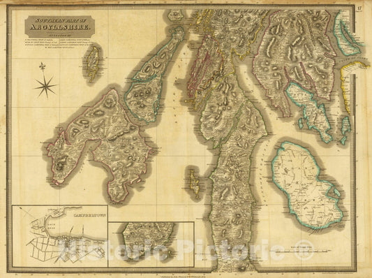 Historic Wall Map : 1832 Argyllshire N. v2 - Vintage Wall Art