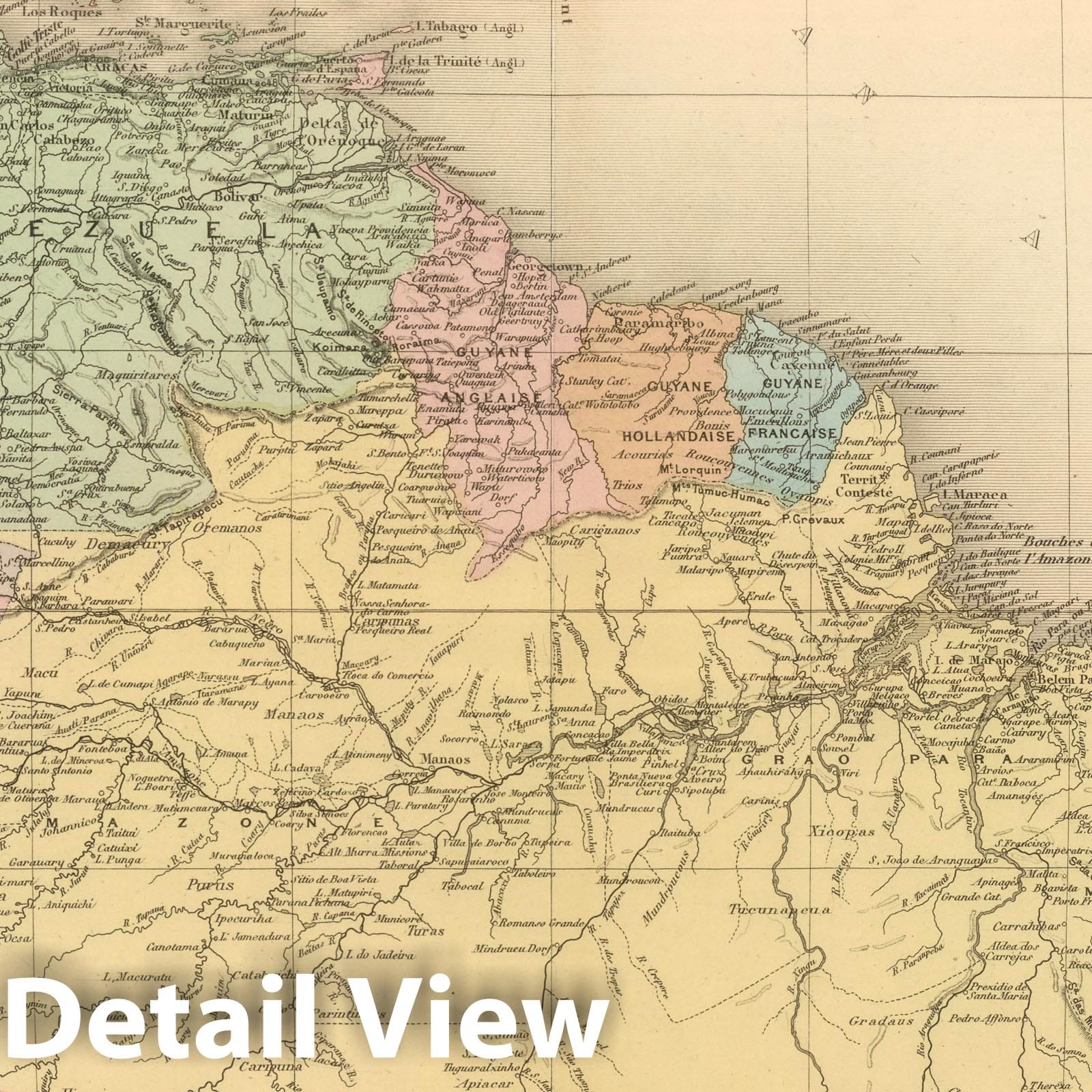 South America - Northern Part, 1892 - Historical Map Print