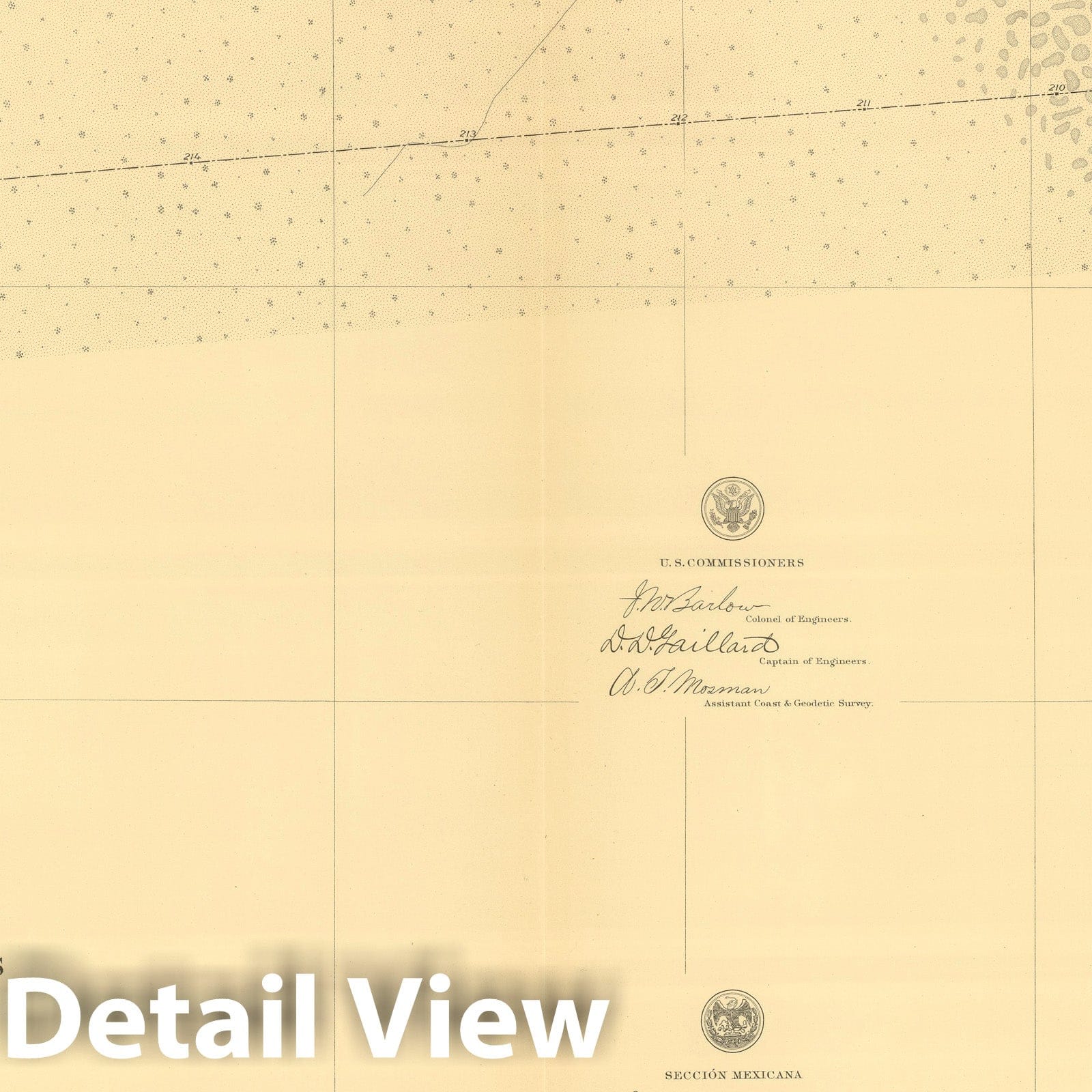 United States-Mexico Boundary - Plate No. 15, 1901 - Historical Map Print