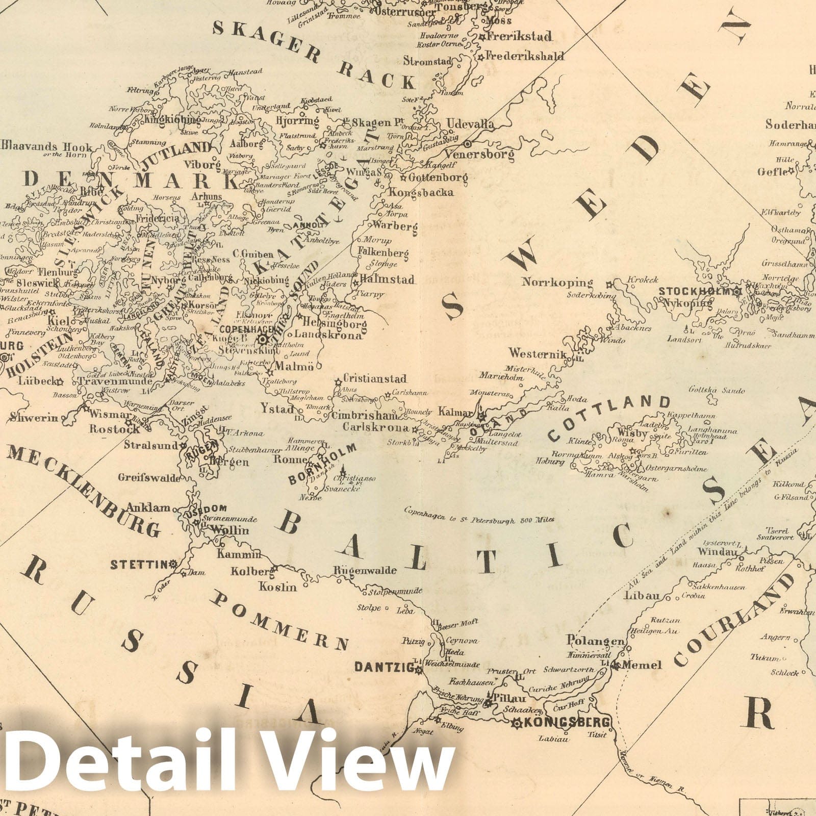 Baltic Sea - Nautical Chart, 1859 - Historical Map Print