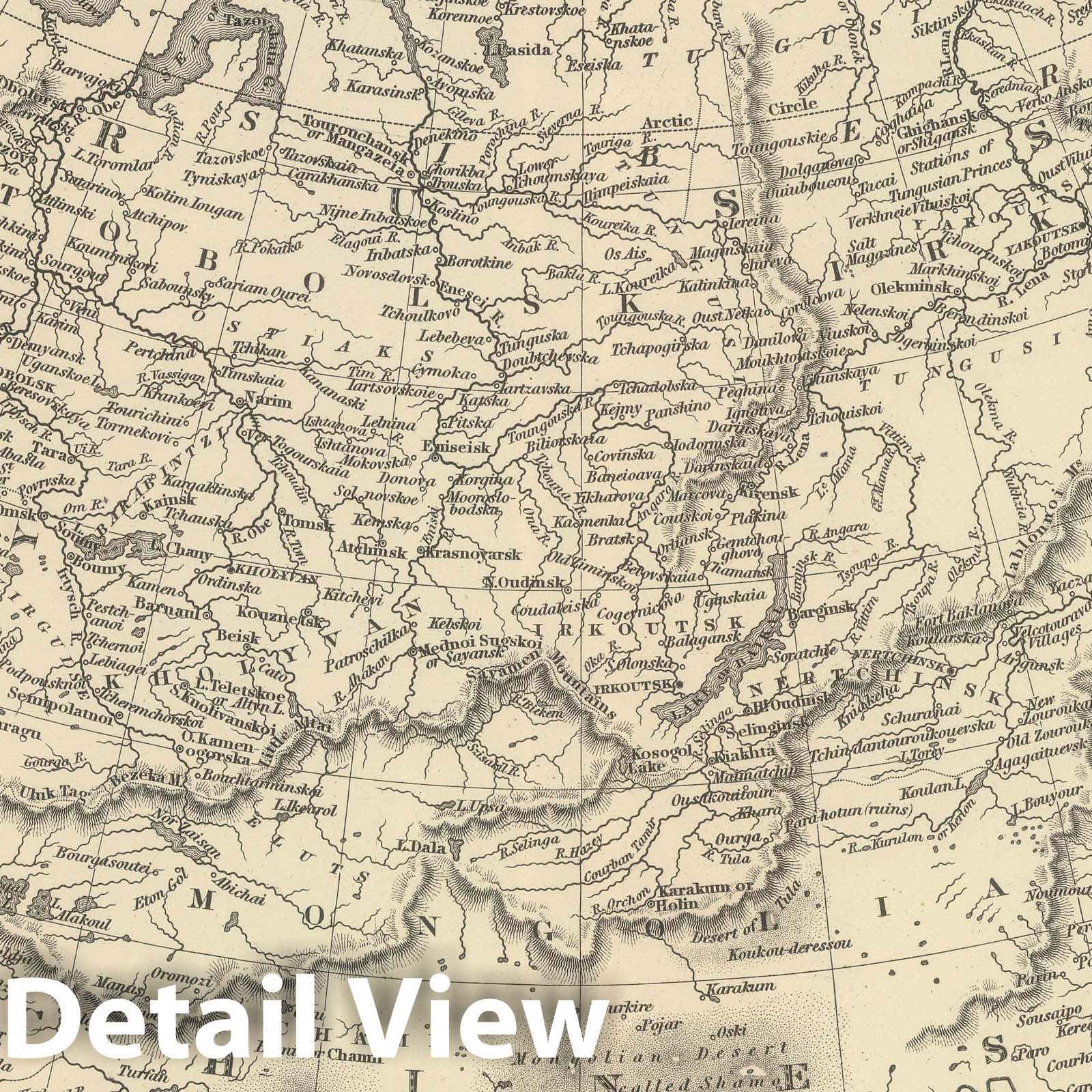 Russia in Asia and Tartary, 1848 - Historical Map Print