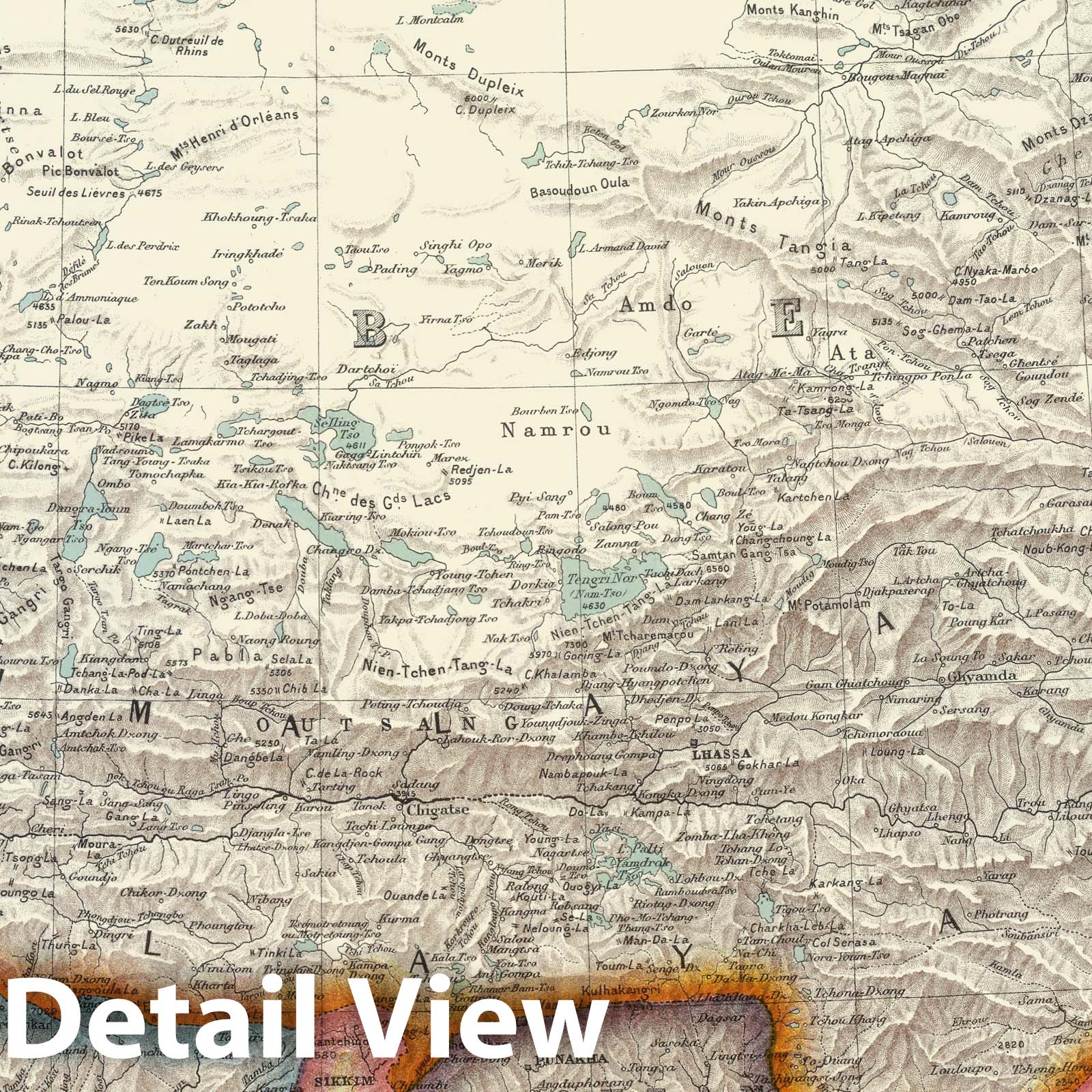 Northeastern India and Tibet, 1936 - Historical Map Print