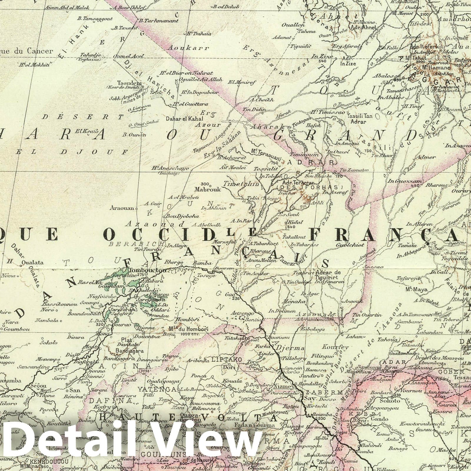 Northwest Africa, 1931 - Historical Map Print from Atlas Universel de Geographie
