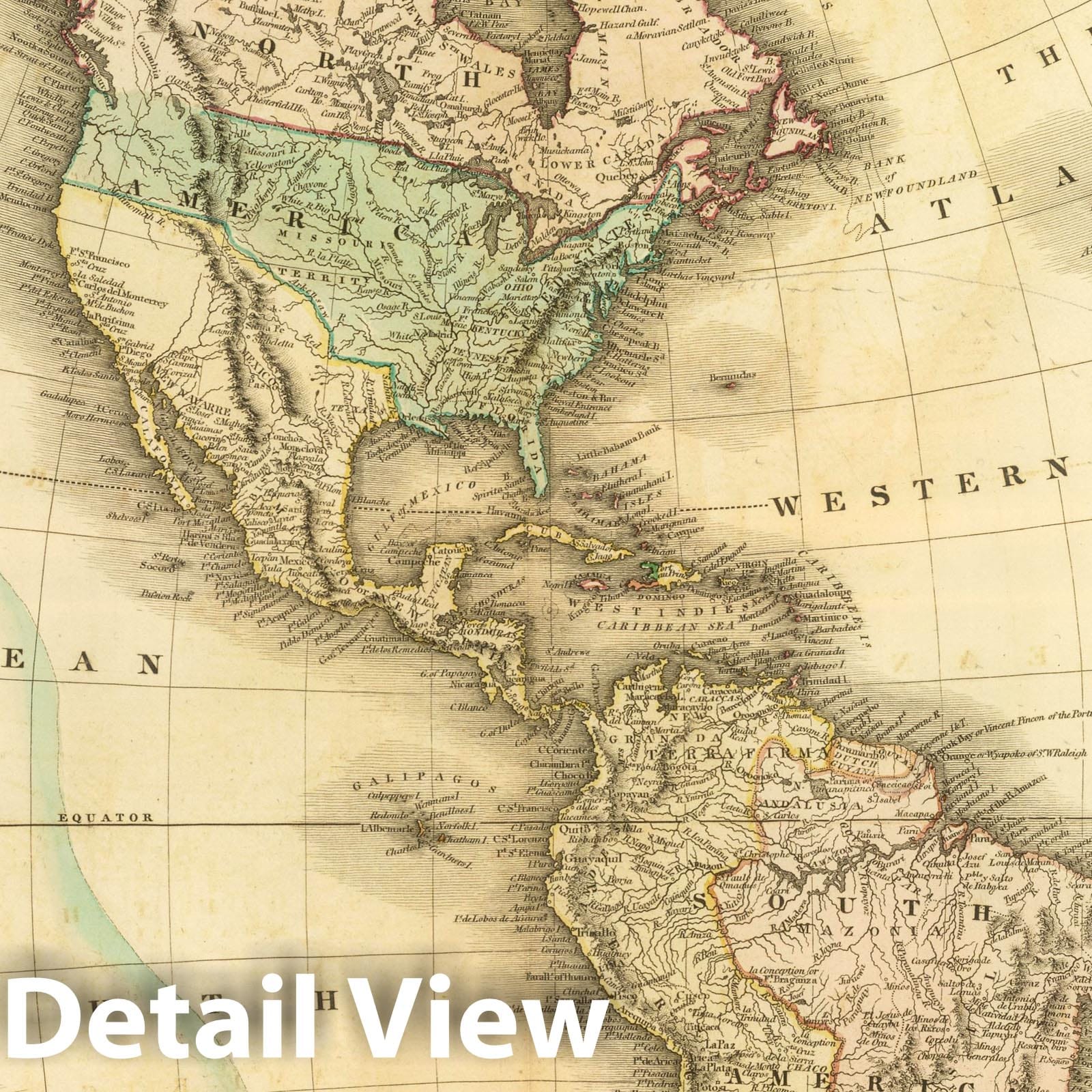 Tanner's American Atlas 1833 - Railroad & Canal Map Historical Print