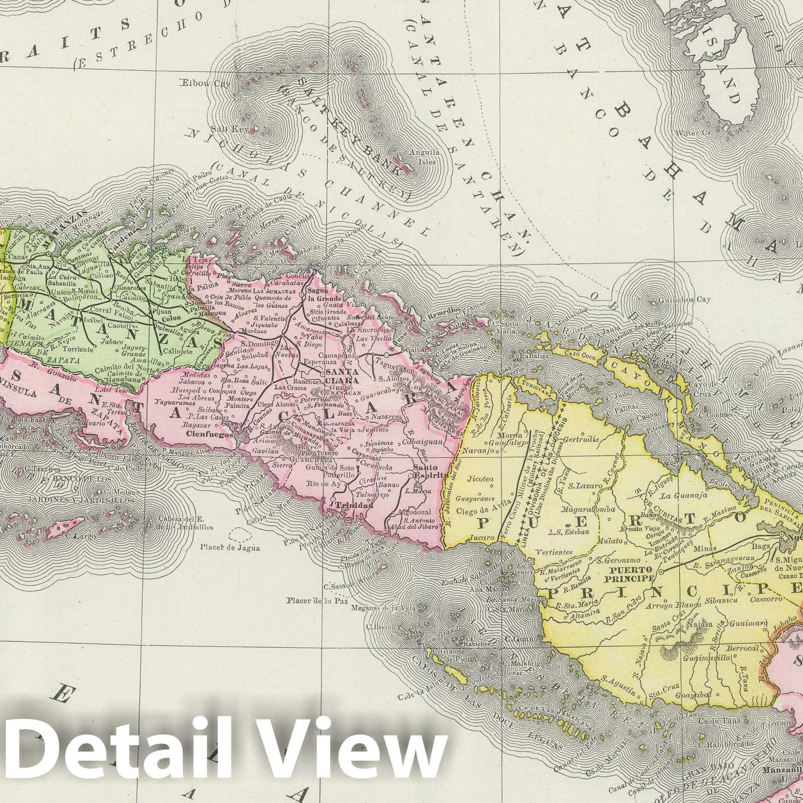 Cuba - Railroad Map, 1889 - Historical Map Print