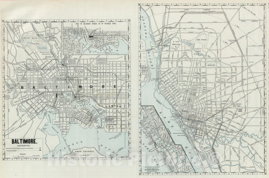 Buffalo and Baltimore, New York and Maryland - Railroad Map, 1889
