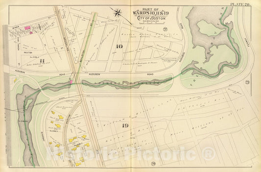 Historic Map : City Atlas - 1895 28. Wards 10-11, 19. - Vintage Wall Art