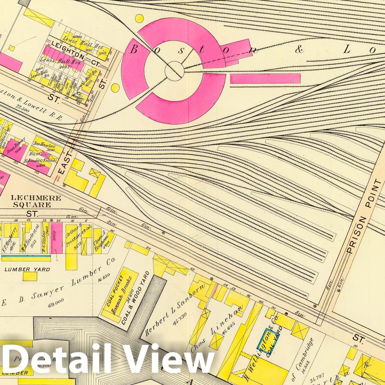 Ward 1, Cambridge, Massachusetts - Road Map, 1903 - Historical Map Print