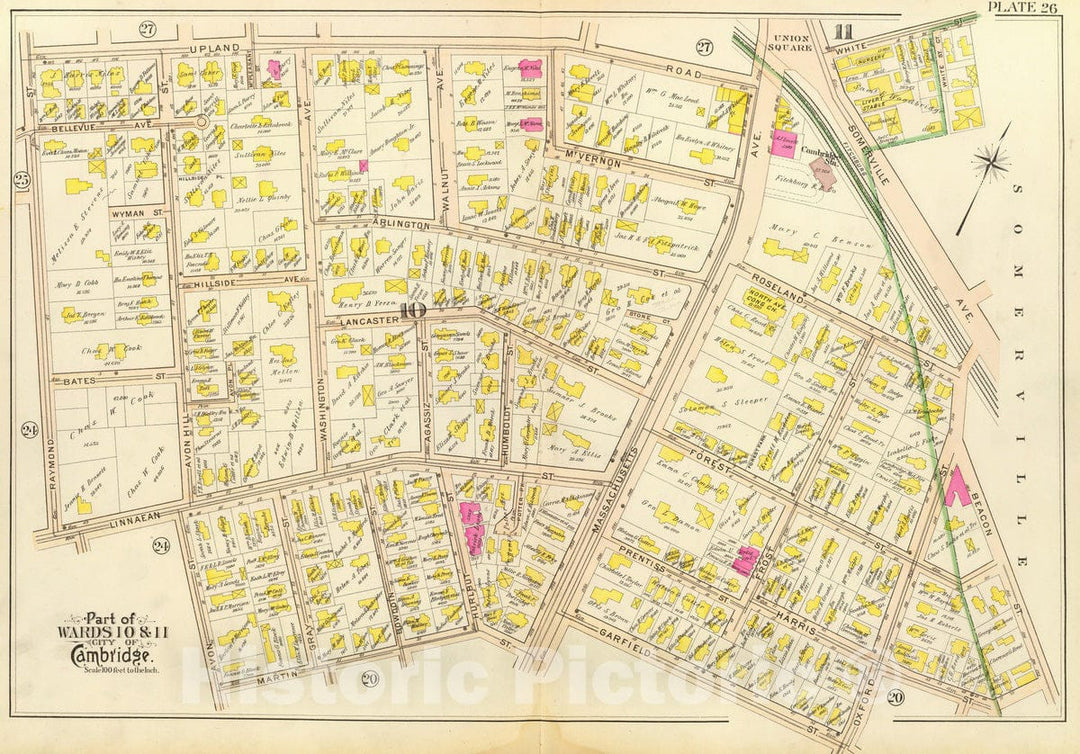 Historic Map : City Atlas - 1903 26. Wards 10-11. - Vintage Wall Art