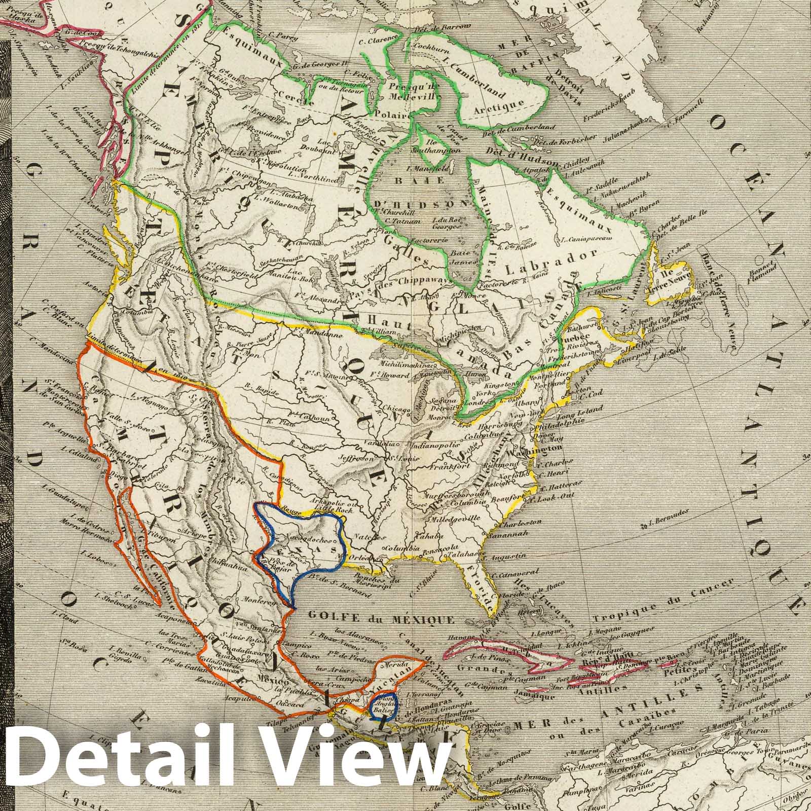 North America - Road Map, 1856 - Historical Map Print