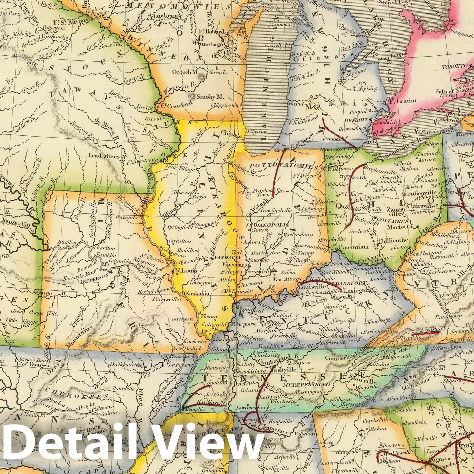 United States - Railroad Map, 1844 - Historical Map Print