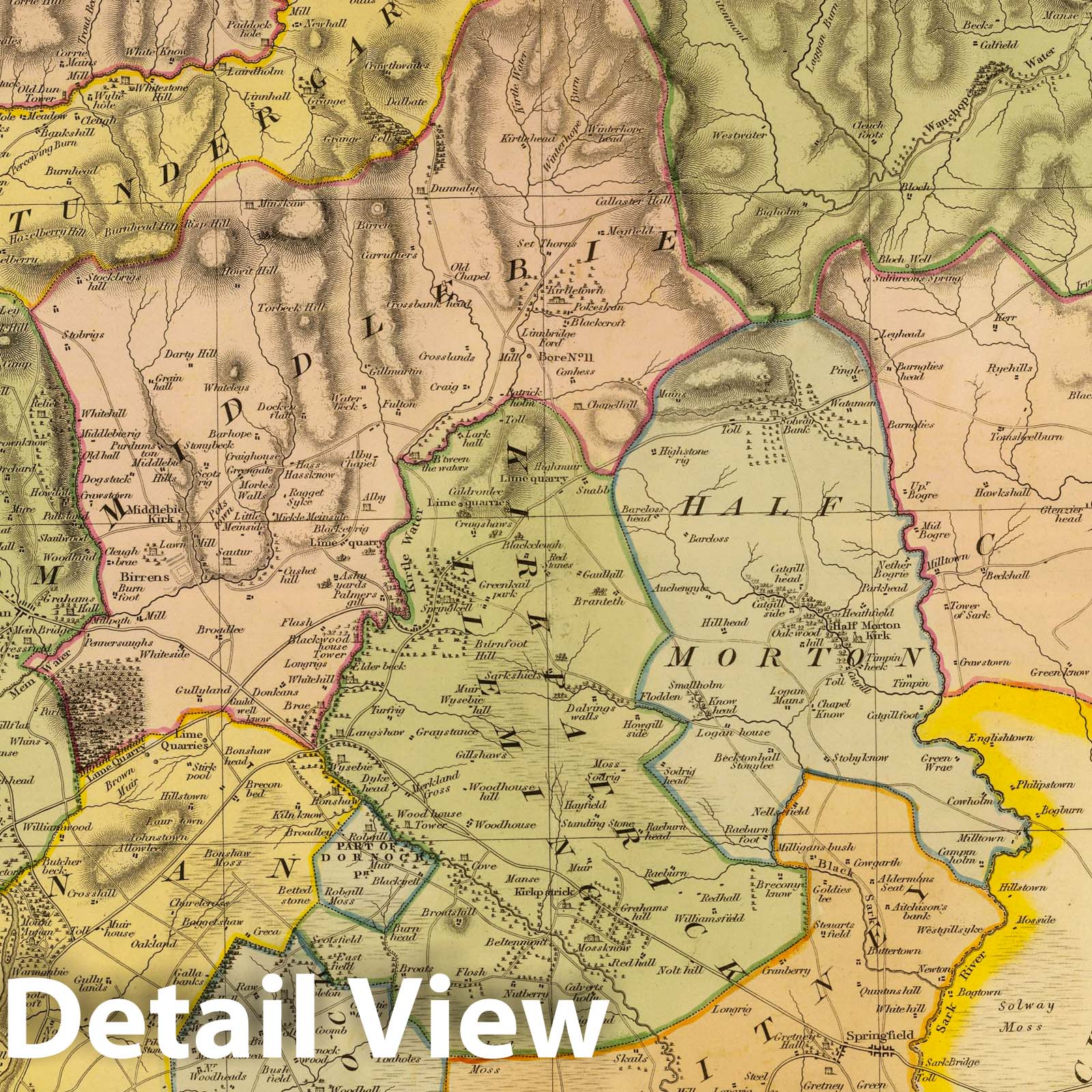 Dumfriesshire, Scotland - Southern Part, 1832 - Historical Map Print