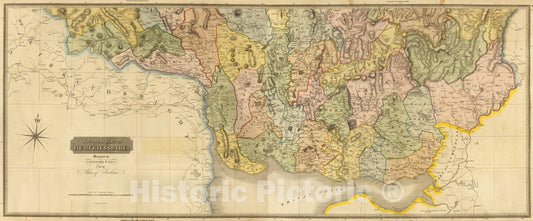 Historic Map : National Atlas - 1832 Composite: Dumfriesshire S. - Vintage Wall Art