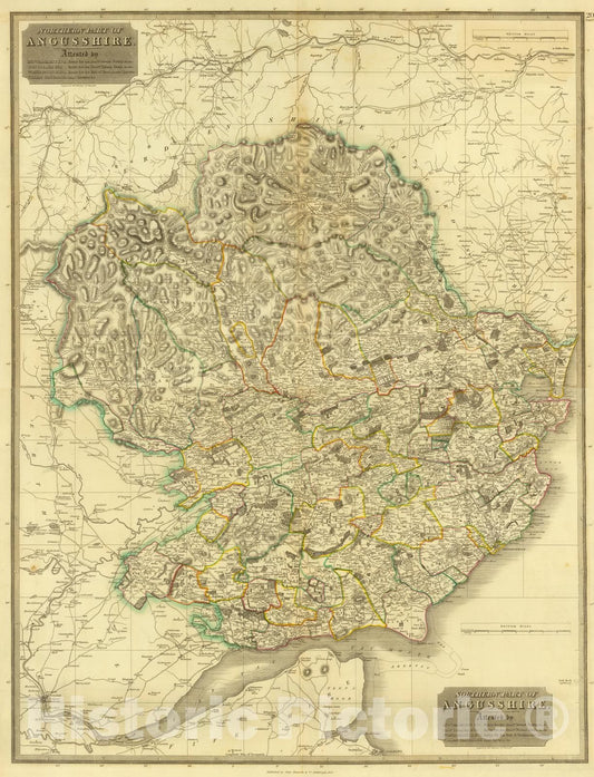 Historic Map : National Atlas - 1832 Composite: Angusshire. - Vintage Wall Art
