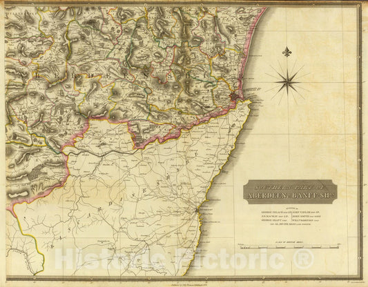 Historic Map : National Atlas - 1832 Aberdeen, Banff 4 S. - Vintage Wall Art