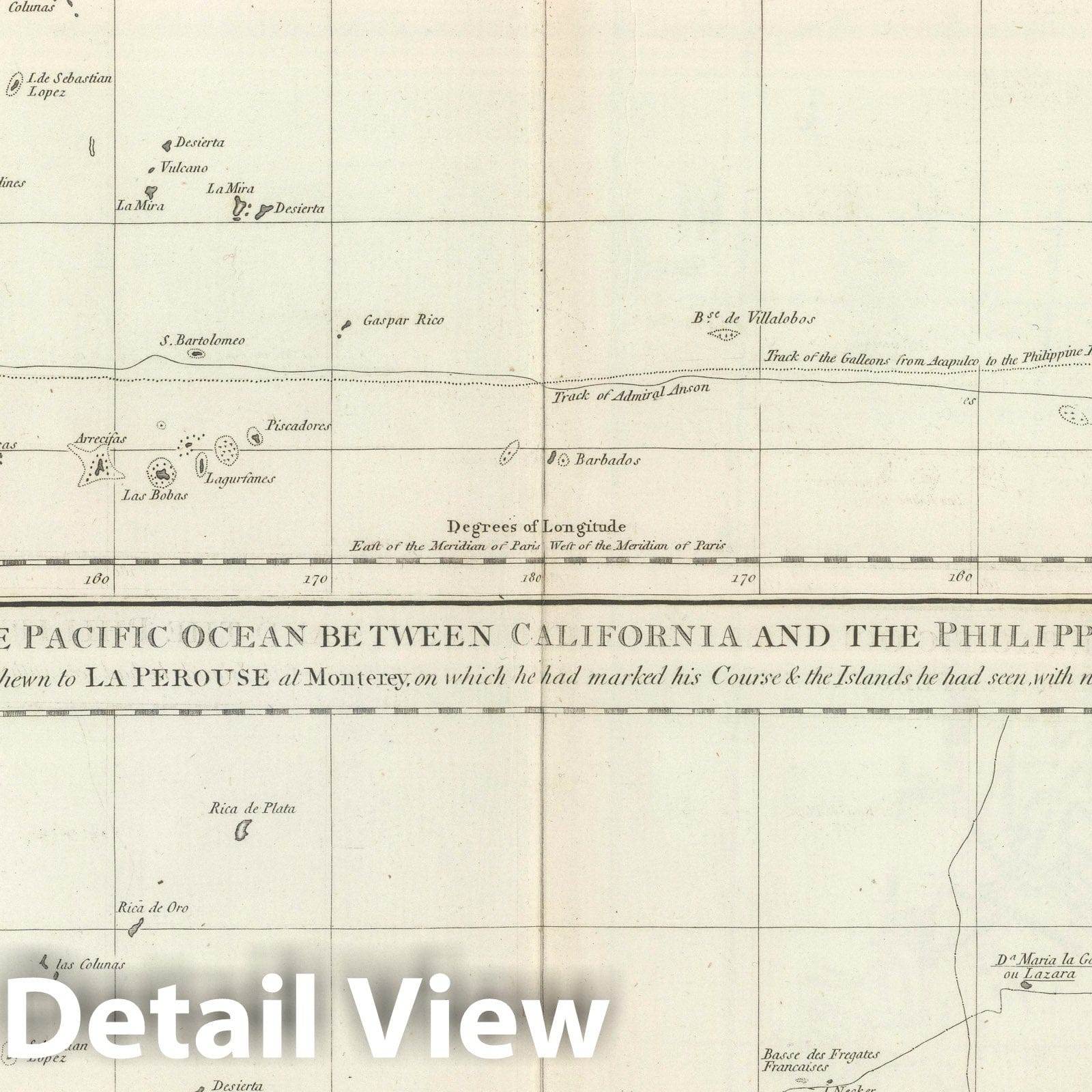 Pacific Ocean - California to Philippine Islands - Nautical Chart, 1799