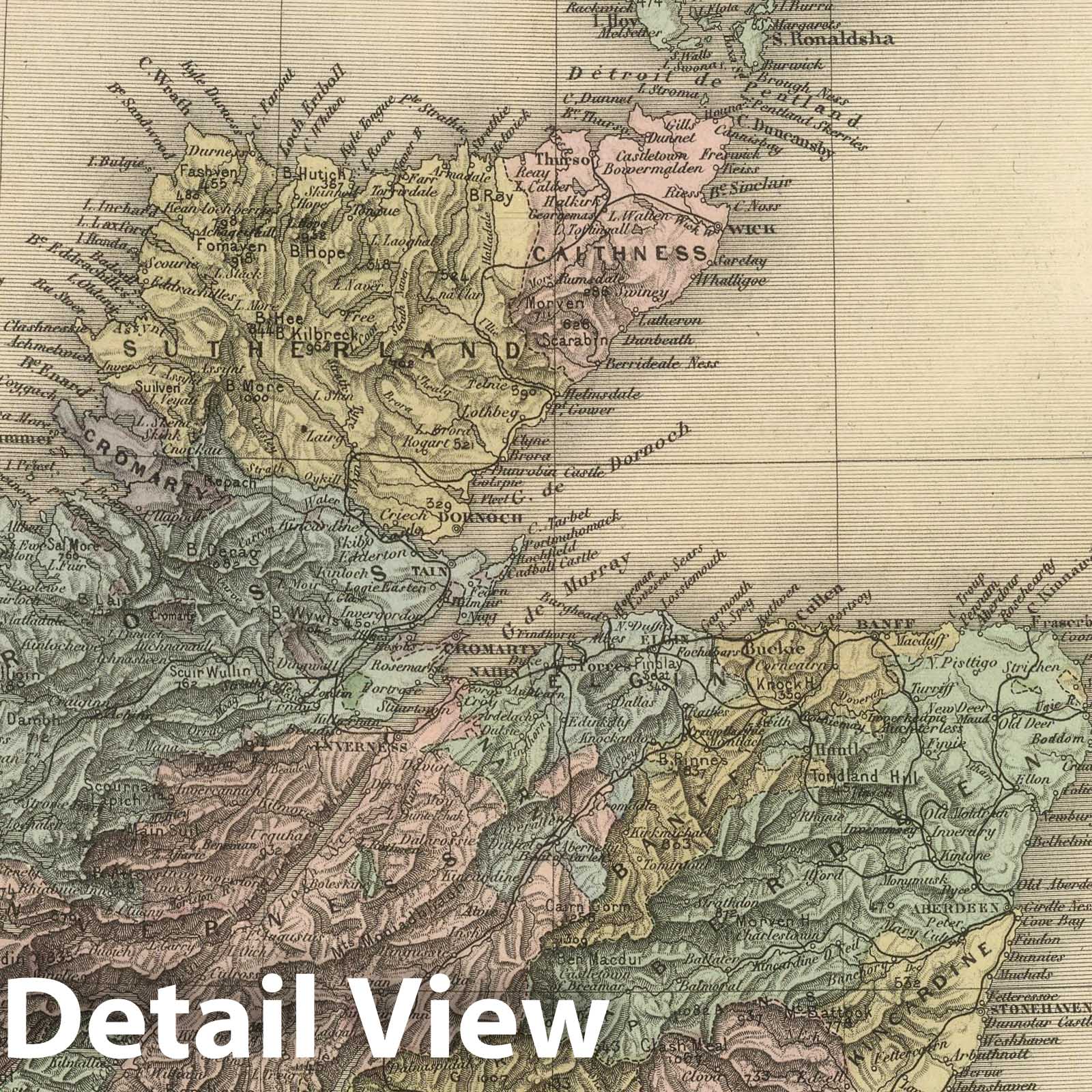 Scotland - Railroad Map, 1892 - Historical Map Print